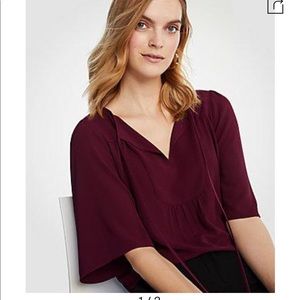 NWT Ann Taylor TIE NECK POPOVER size S